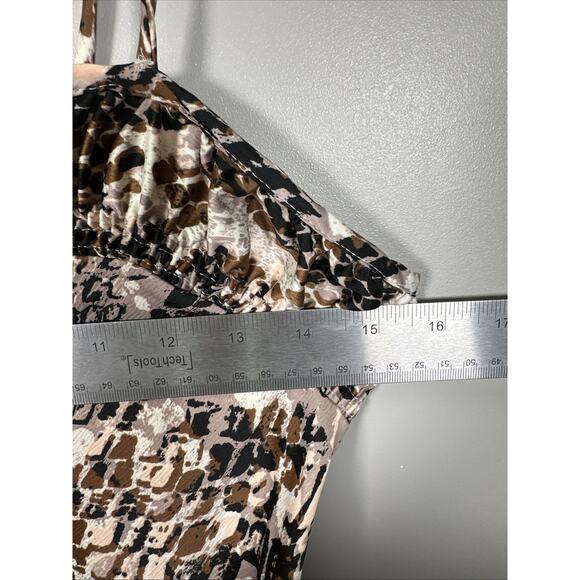 By‎ Anthropologie Square-Neck Slip Dress XS Side Slit Animal Snake Print Edgy - Picture 6 of 7